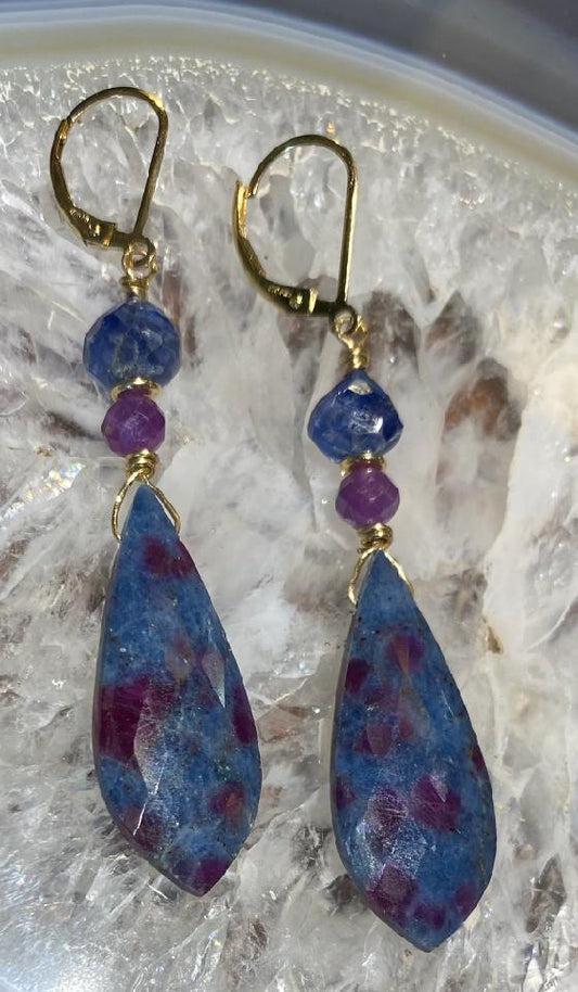 Ruby Kyanite Earrings