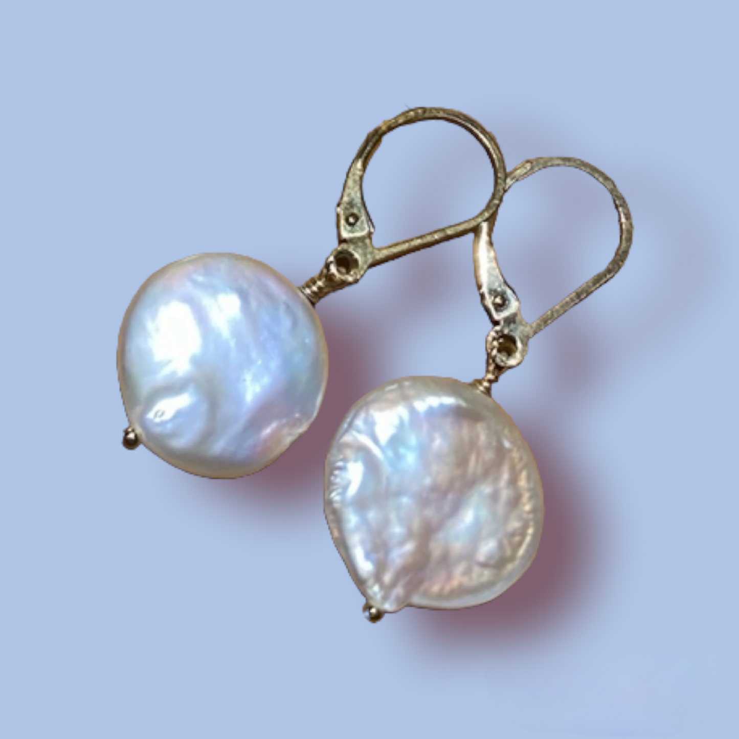 White Coin Pearl Set - Earrings