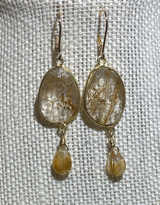 Druzy Quartz Rondelle Set - Earrings