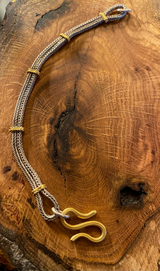 Fine Silver Chain with 22k Gold accents