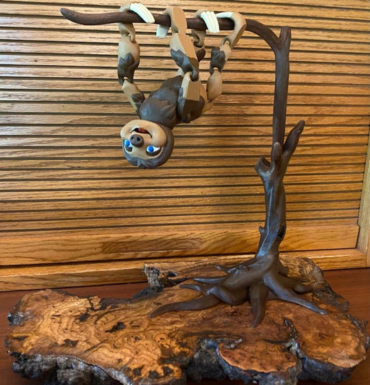 3D Printed Hanging Tree Sloth Sculpture