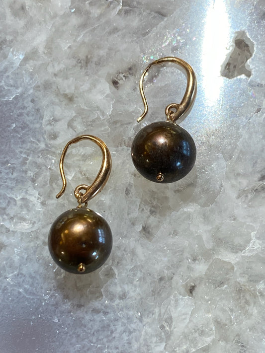 Brown Pearl Earrings