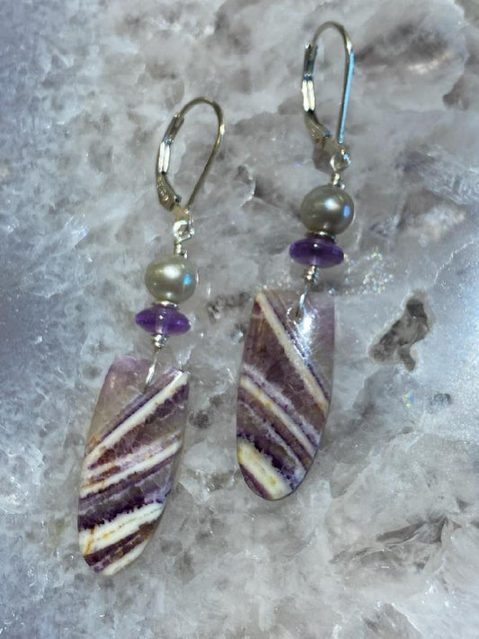 Petrified Fluorite Earrings