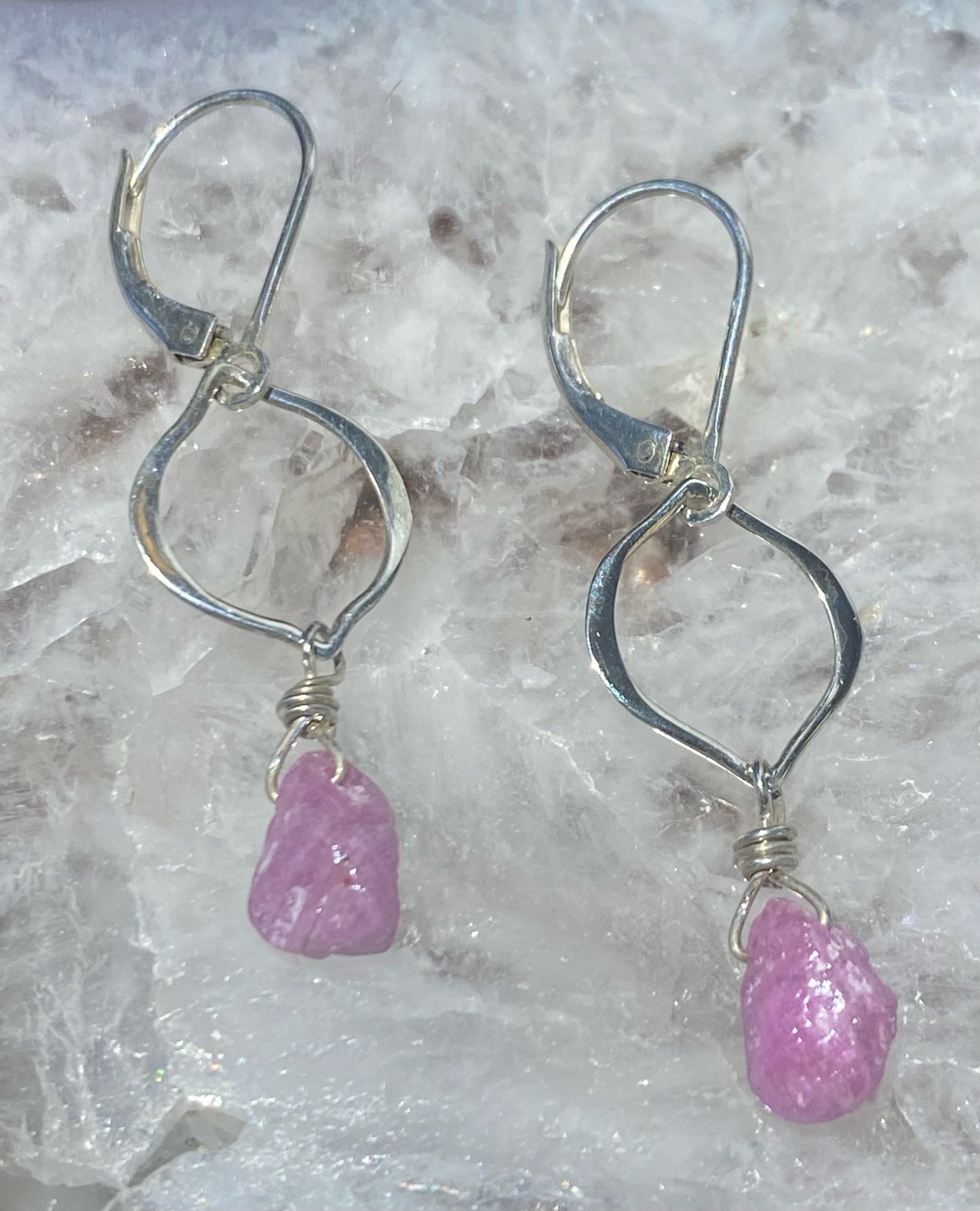 PINK COATED SAPPHIRE EARRINGS