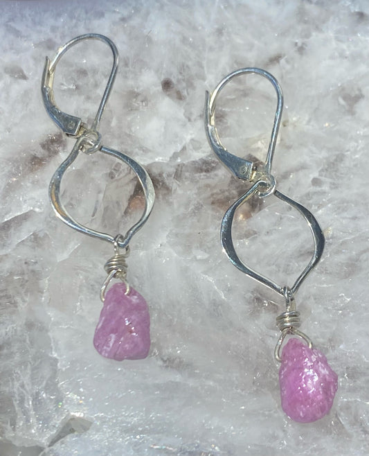 PINK COATED SAPPHIRE EARRINGS