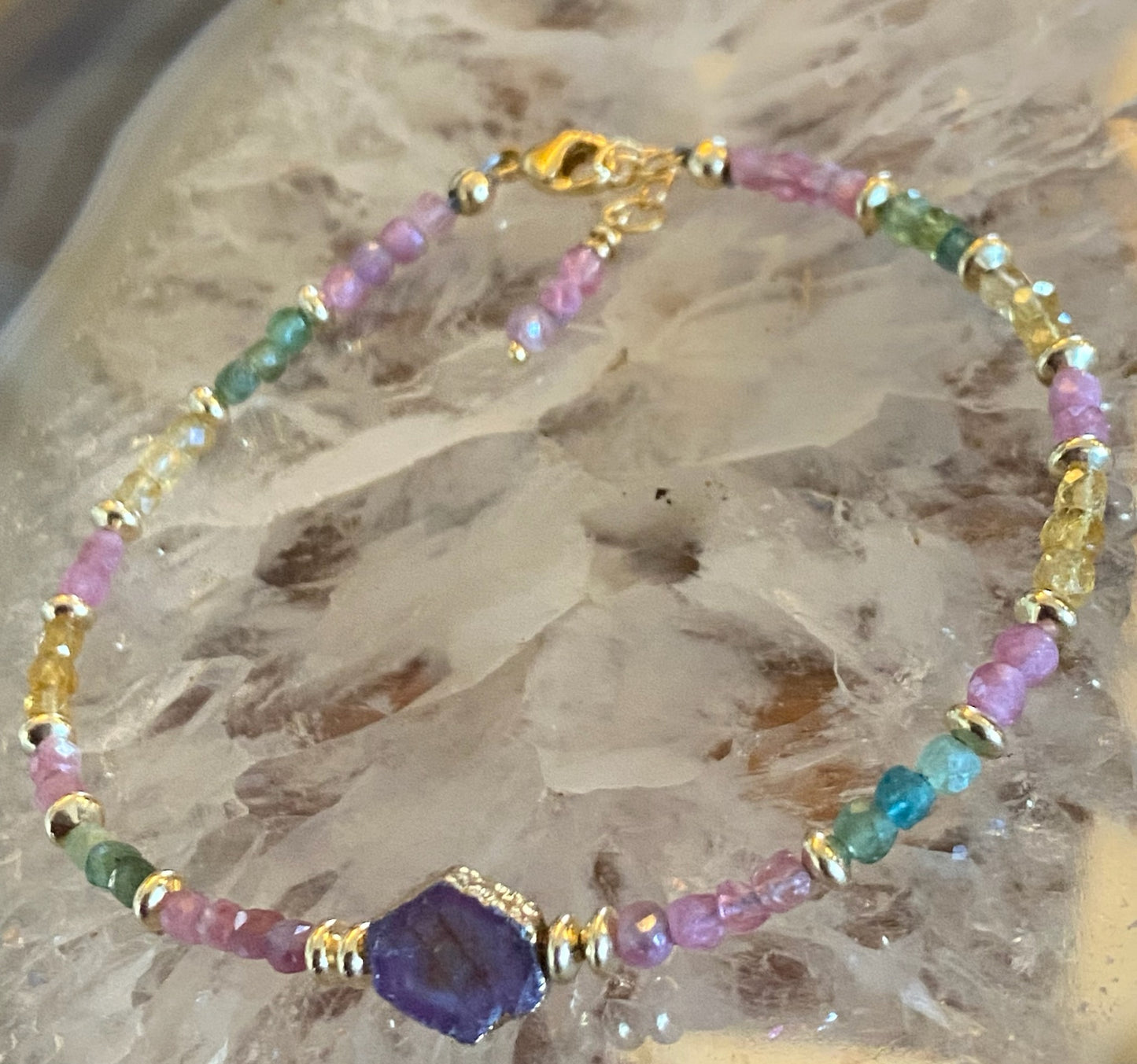 MULTI-COLOR TOURMALINE WITH RUBY BRACELET